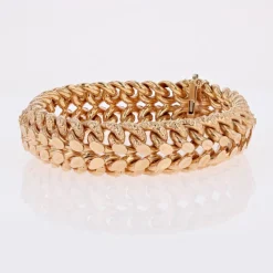 Pamono French 18 Karat Rose Gold Curb Bracelet, 1960s><noscript><img width=
