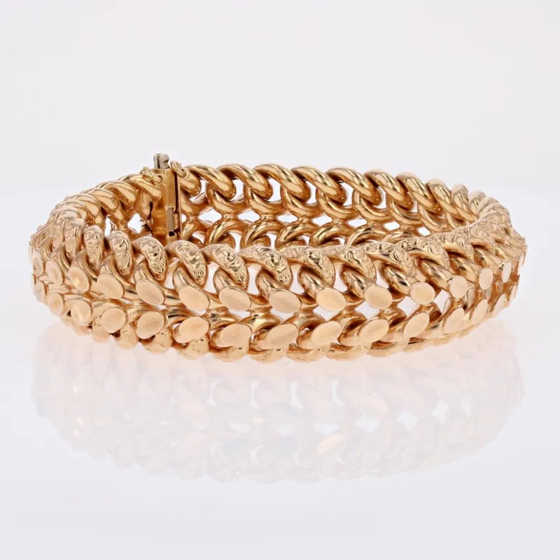 Pamono French 18 Karat Rose Gold Curb Bracelet, 1960s> Bracelets