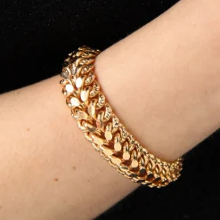 Pamono French 18 Karat Rose Gold Curb Bracelet, 1960s><noscript><img width=