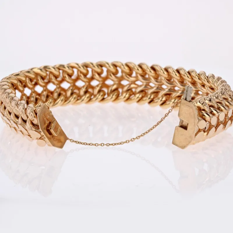 Pamono French 18 Karat Rose Gold Curb Bracelet, 1960s> Bracelets