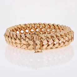 Pamono French 18 Karat Rose Gold Curb Bracelet, 1960s><noscript><img width=