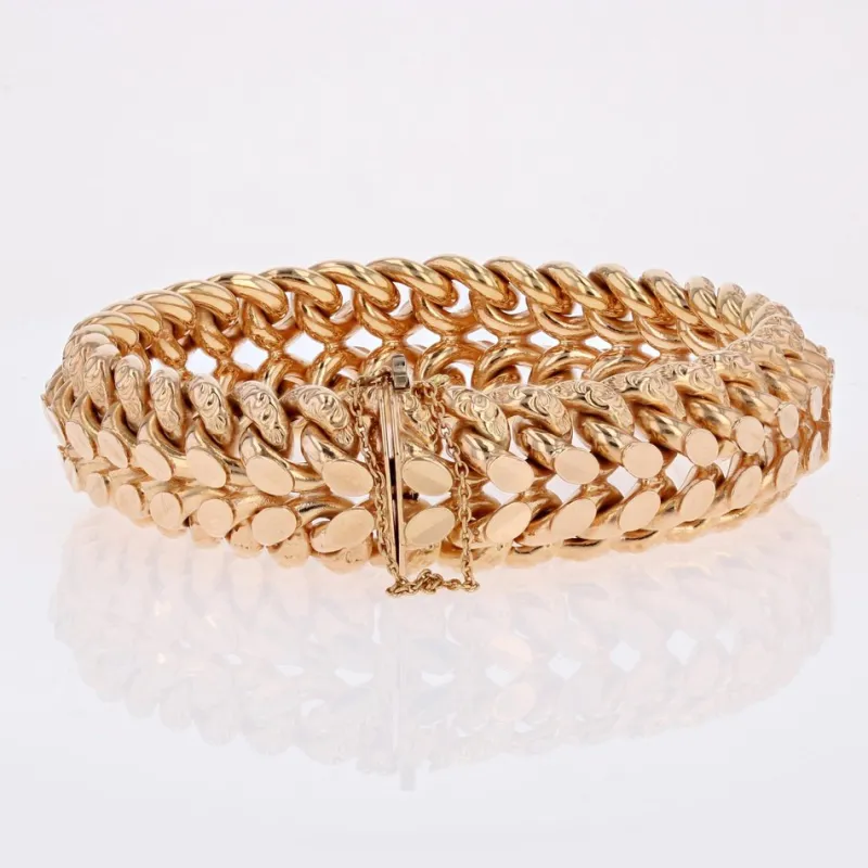 Pamono French 18 Karat Rose Gold Curb Bracelet, 1960s> Bracelets