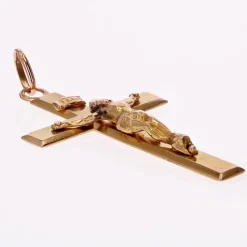 Online Pamono French 18 Karat Rose Gold Christ Cross Pendant