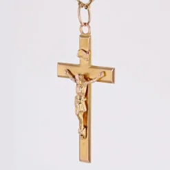 Online Pamono French 18 Karat Rose Gold Christ Cross Pendant