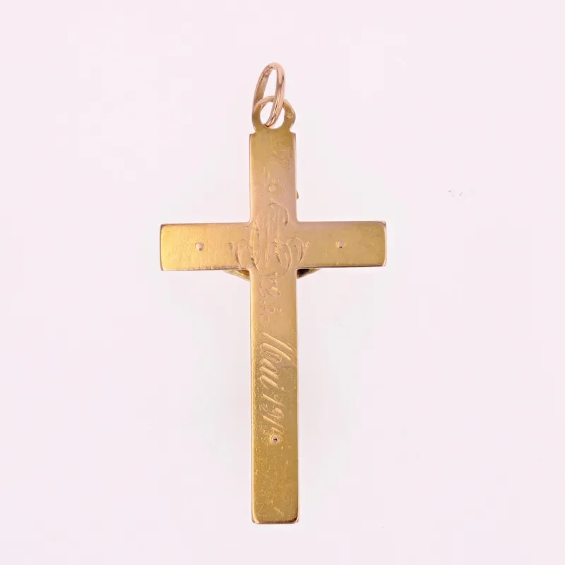 Online Pamono French 18 Karat Rose Gold Christ Cross Pendant