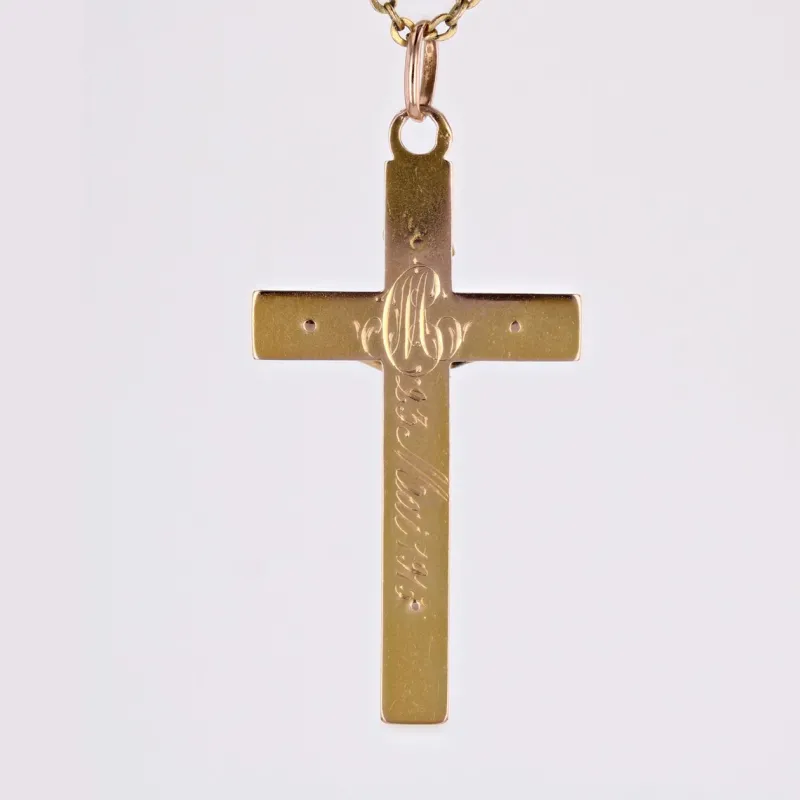 Online Pamono French 18 Karat Rose Gold Christ Cross Pendant