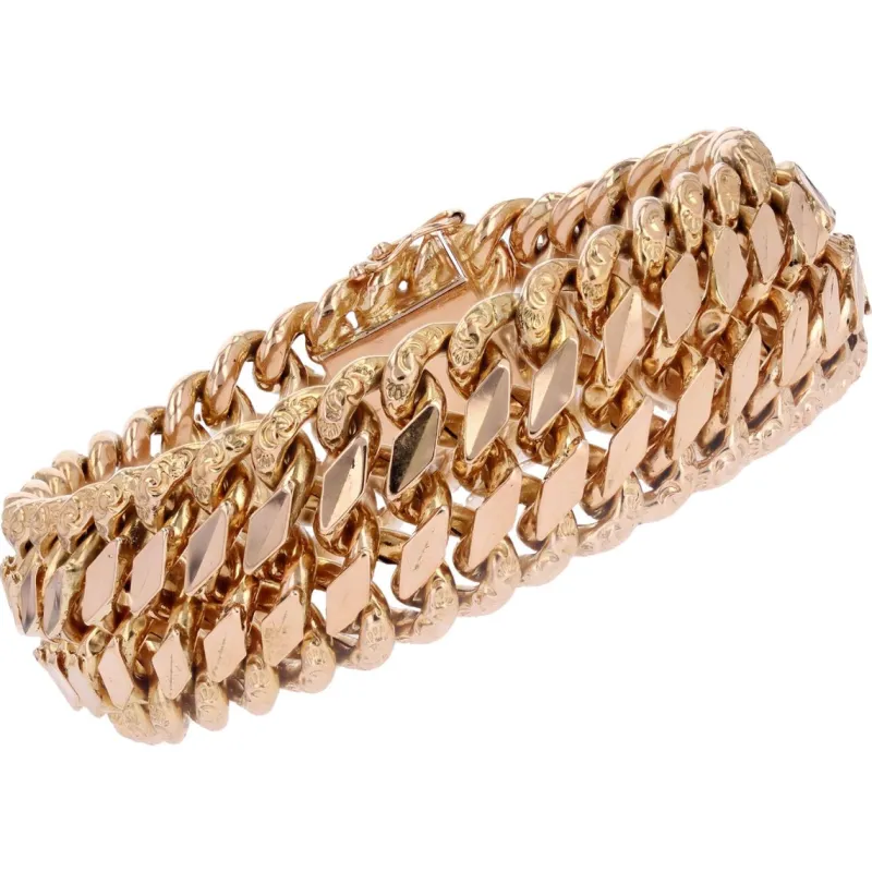 Pamono French 18 Karat Rose Gold Curb Bracelet, 1960s> Bracelets