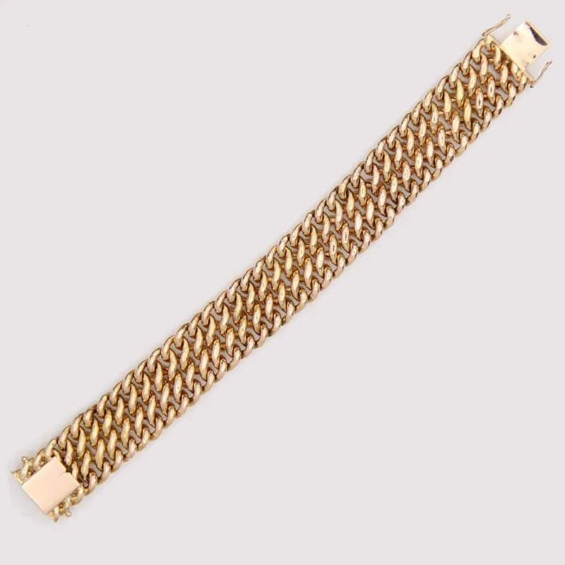 Pamono French 18 Karat Rose Gold Curb Bracelet, 1960s> Bracelets