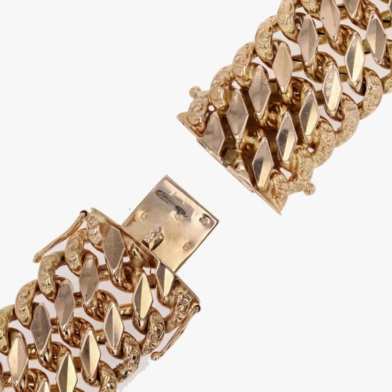 Pamono French 18 Karat Rose Gold Curb Bracelet, 1960s> Bracelets