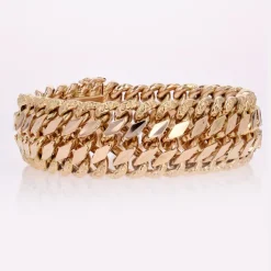 Pamono French 18 Karat Rose Gold Curb Bracelet, 1960s><noscript><img width=