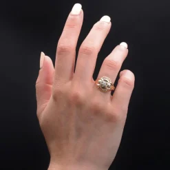Pamono French 18 Karat Rose Gold Ring with Diamond, 1960s><noscript><img width=