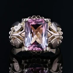 Pamono French 18 Karat Rose Gold Ring with Polychrome Tourmaline, 1950s><noscript><img width=
