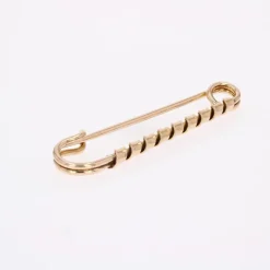 Pamono French 18 Karat Rose Gold Safety Pin Brooch, 1960s><noscript><img width=