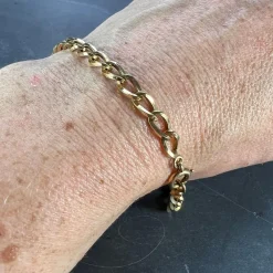 Pamono French 18 Karat Yellow Gold Twisted Curb Link Bracelet, 1950s><noscript><img width=