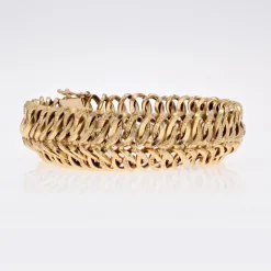 Pamono French 18 Karat Yellow Gold Flexible Bracelet, 1960s><noscript><img width=