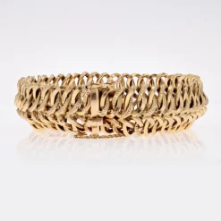 Pamono French 18 Karat Yellow Gold Flexible Bracelet, 1960s><noscript><img width=