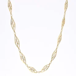 Hot Pamono French 18 Karat Yellow Gold Filigree Chain Necklace, 1960s