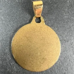 Best Pamono French 18 Karat Yellow Gold Saint Therese Charm Medal Pendant, 1950s