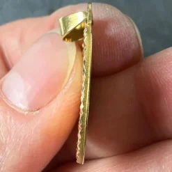 Best Pamono French 18 Karat Yellow Gold Saint Therese Charm Medal Pendant, 1950s