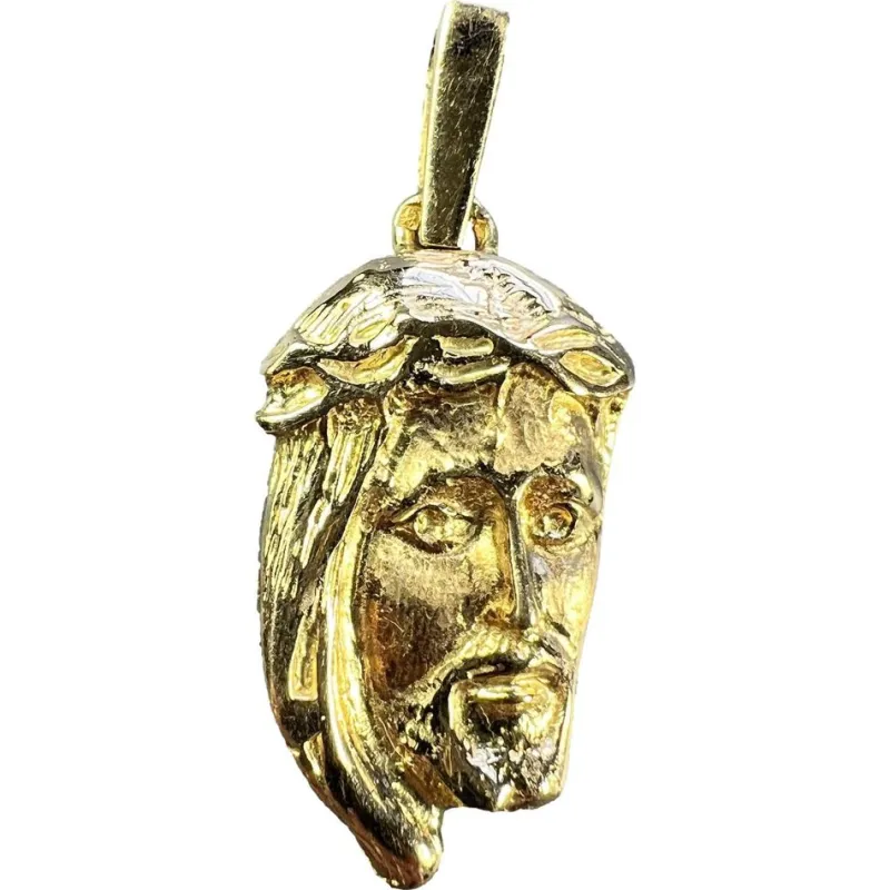 Pamono French 18 Karat Yellow Gold Jesus Christ Crown of Thorns Medal Pendant, 1970s