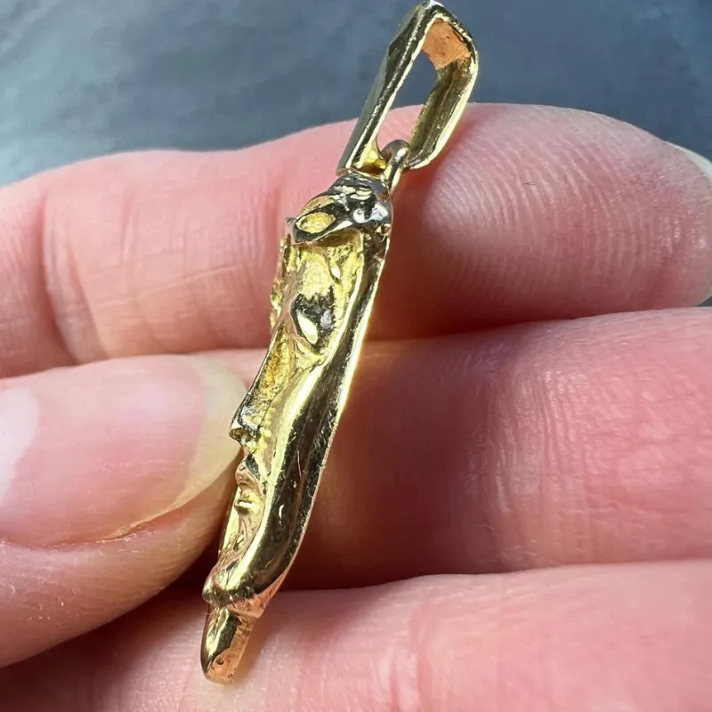 Pamono French 18 Karat Yellow Gold Jesus Christ Crown of Thorns Medal Pendant, 1970s