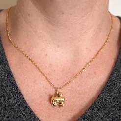 Online Pamono French 18 Karat Yellow Gold Mechanical Steam Train Engine Charm Pendant, 1950s