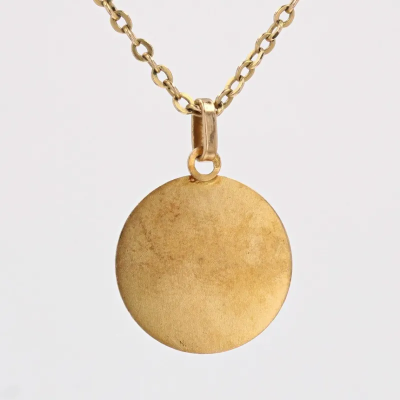 Pamono French 18 Karat Yellow Gold Saint Christopher Medal Pendant, 1960s> Necklaces