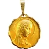 Pamono French 18 Karat Yellow Gold Virgin Mary Religious Medal Pendant, 1960s> Necklaces