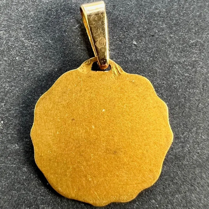Pamono French 18 Karat Yellow Gold Virgin Mary Religious Medal Pendant, 1960s> Necklaces