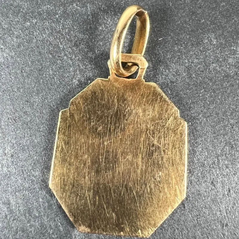 Pamono French 18 Karat Yellow Gold Saint Christopher Charm Pendant Medal by Grun, 1930s> Necklaces