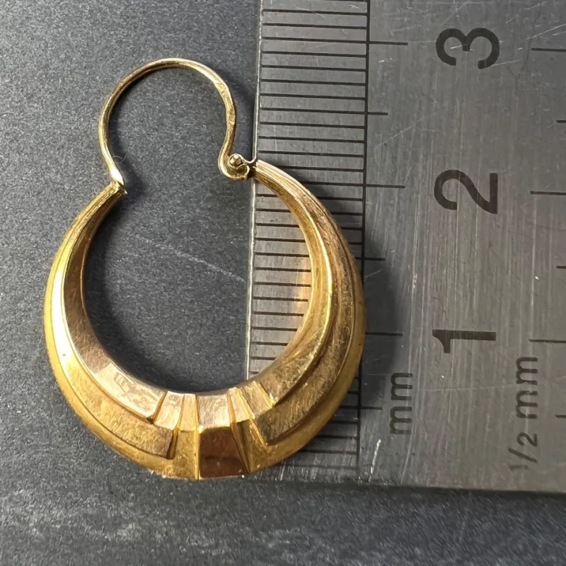 Outlet Pamono French 18 Karat Yellow Gold Creole Hoop Earrings, 1930s, Set of 2
