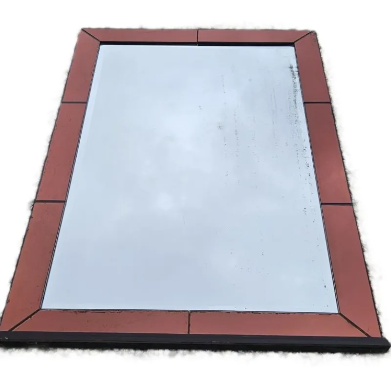 Pamono French Amber-Colored Mirror in the style of Jacques Adnet, 1950> Mirrors