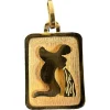 Discount Pamono French Aquarius Starsign Zodiac 18k Yellow Gold Charm Medal Pendant, 1970s