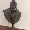 Pamono French Art Deco Bronze Dancer Figure by J.E Descomps> Art Deco