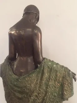 Pamono French Art Deco Bronze Dancer Figure by J.E Descomps><noscript><img width=