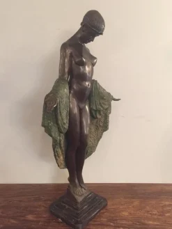 Pamono French Art Deco Bronze Dancer Figure by J.E Descomps><noscript><img width=