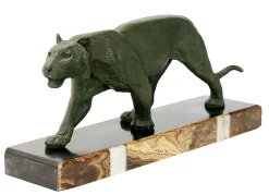 Hot Pamono French Art Deco Bronze Panther Sculpture by Rulas, 1930s
