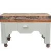 Pamono French Art Deco Butchers Block, 1920s> Worktables & Workbenches