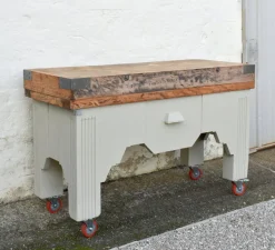 Pamono French Art Deco Butchers Block, 1920s><noscript><img width=