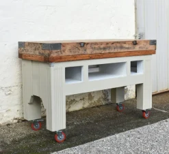 Pamono French Art Deco Butchers Block, 1920s><noscript><img width=