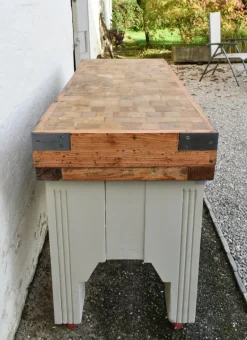 Pamono French Art Deco Butchers Block, 1920s><noscript><img width=