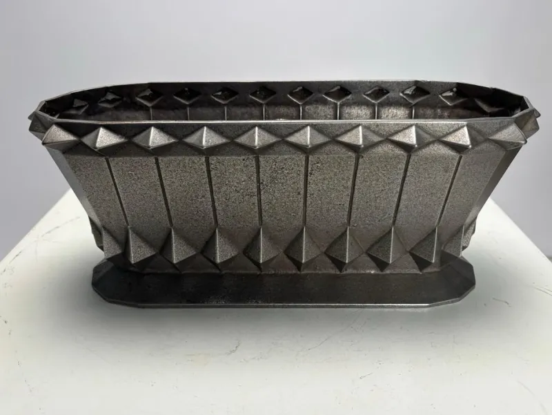 Pamono French Art Deco Cast Iron Vase or Planter, 1930s