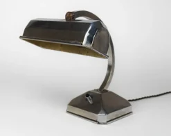 Hot Pamono French Art Deco Chromed Articulated Bankers Desk Lamp, 1930s