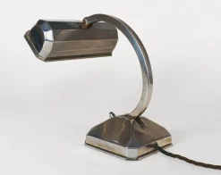 Hot Pamono French Art Deco Chromed Articulated Bankers Desk Lamp, 1930s