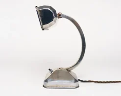 Hot Pamono French Art Deco Chromed Articulated Bankers Desk Lamp, 1930s
