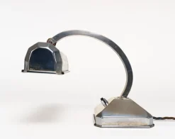 Hot Pamono French Art Deco Chromed Articulated Bankers Desk Lamp, 1930s