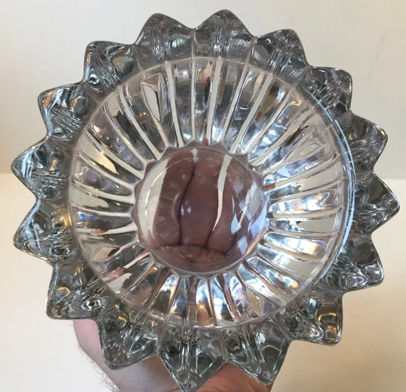 Pamono French Art Deco Glass Dish by Pierre D’avesn for Pierre D’avesn, 1940s> Serving Dishes