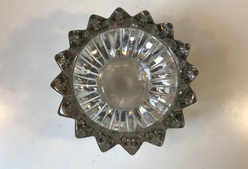 Pamono French Art Deco Glass Dish by Pierre D’avesn for Pierre D’avesn, 1940s> Serving Dishes