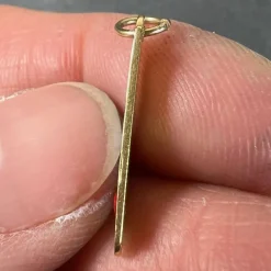 Pamono French Art Deco Love Thermometer 18k Yellow Gold Enamel Charm Pendant, 1890s><noscript><img width=