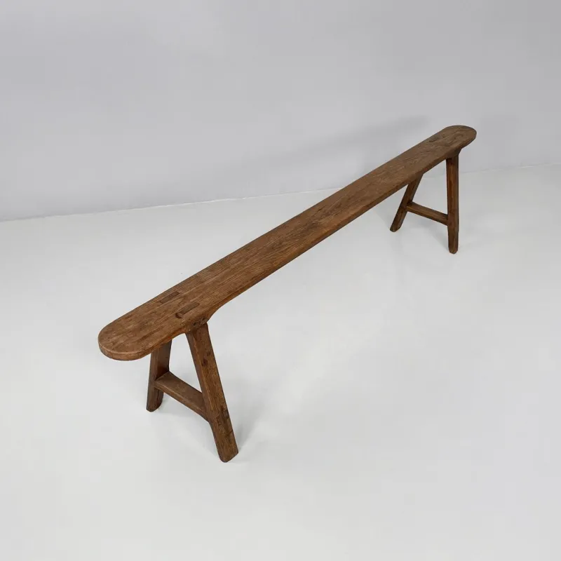 Sale Pamono French Art Deco Narrow Wood Bench, 1930s